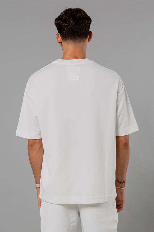 Blank Essentials Off White Cotton Short Sleeve T-Shirt with Japanese Graphic Print Image 3