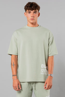 Blank Essentials Storm Grey Crew Neck T-Shirt with Graphic Print Image 2