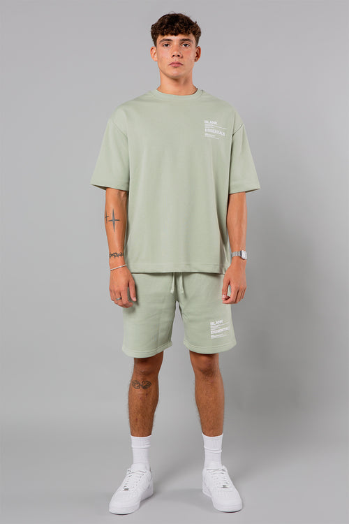 Blank Essentials Sage Cotton Blend Shorts with Graphic Print Image 4