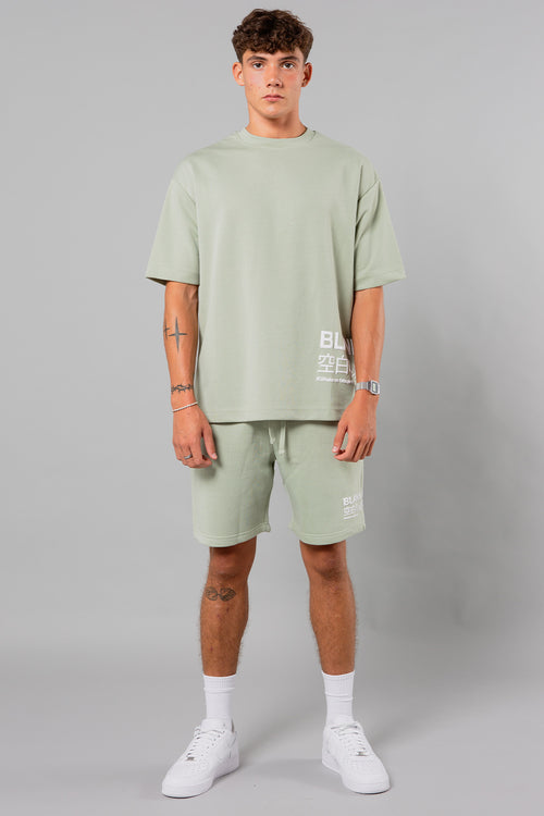 Blank Essentials Sage Cotton Blend Shorts with Graphic Print Image 4