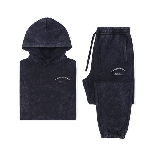 Blank Essentials Oversized Black Hoody & Jogger Set | Collective Enzyme