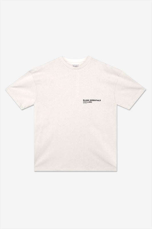 Blank Essentials White  Cotton Crew Neck Printed Short Sleeve T-Shirt Image 1
